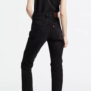 Levi's 501 Cropped Straight Jeans in Black Sprout